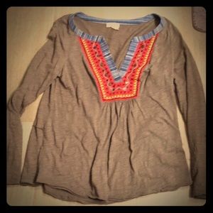 Long sleeve anthropology top